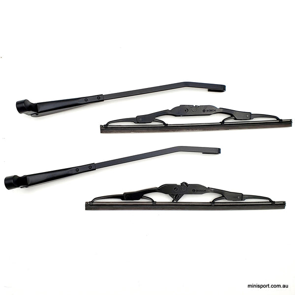 MINI BLACK HOOKED WIPER ARM AND BLADE KIT MK3 ON RHD (LH PARK) Minisport