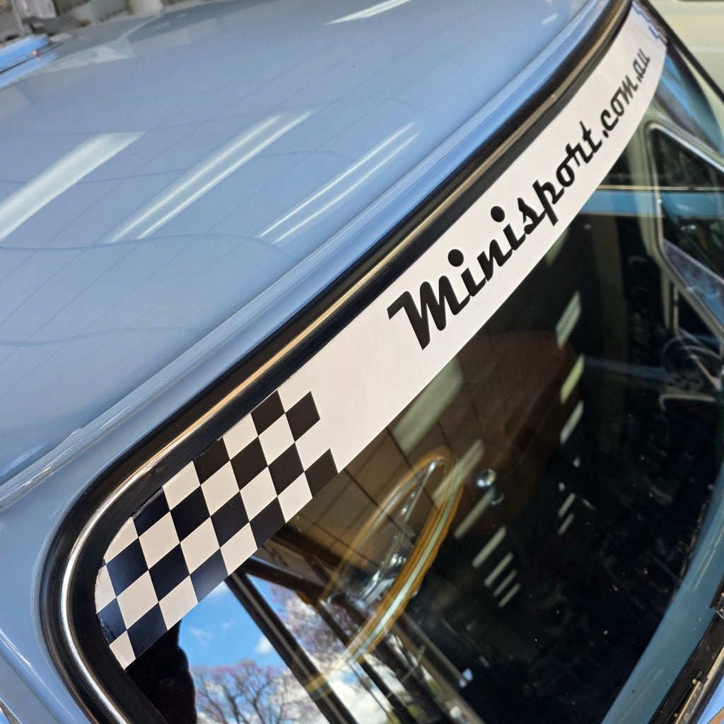 MINISPORT WINDSCREEN STICKER WHITE [STICKER-WINDSCREEN-W] – Minisport