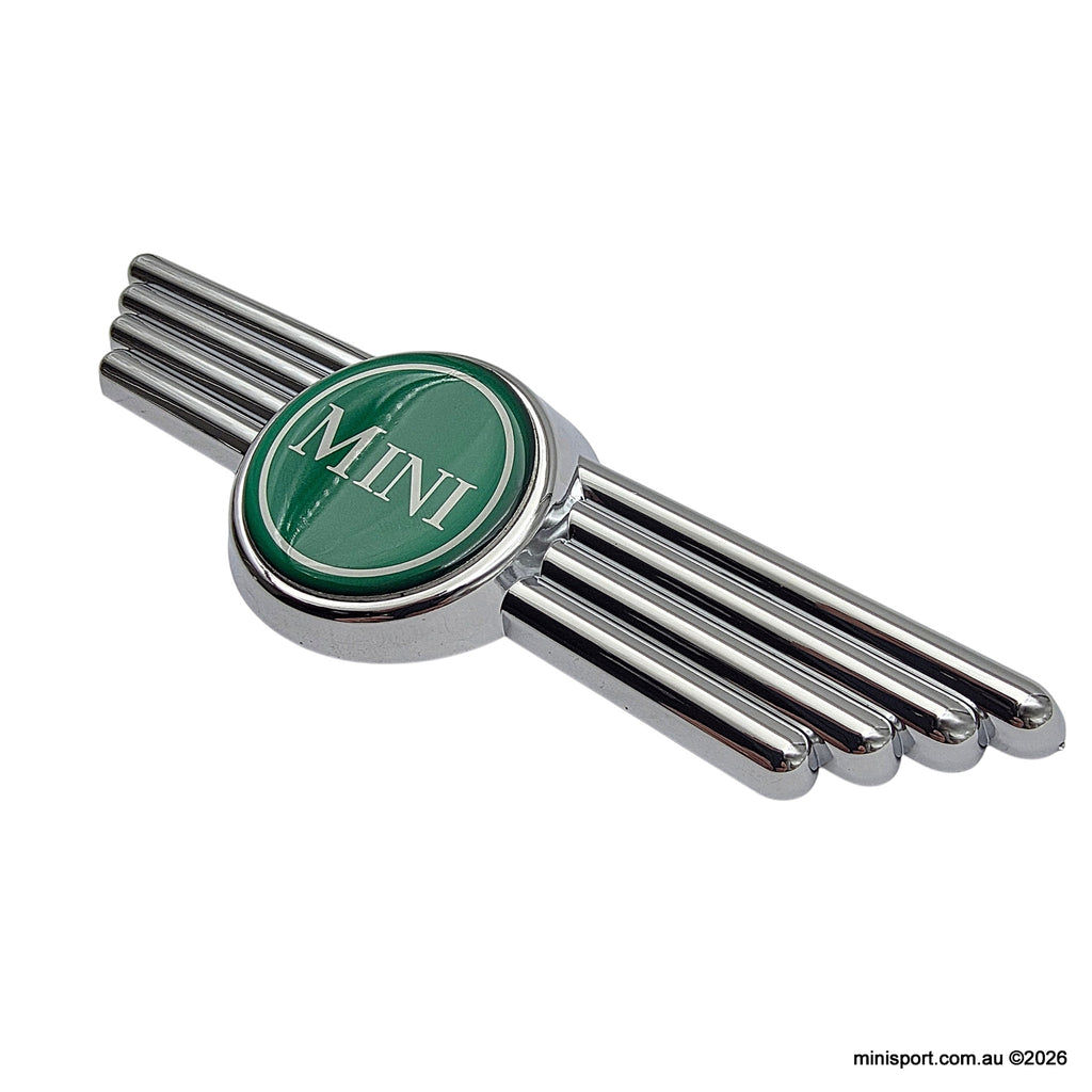 MINI ROVER 'LATE' WINGED BADGE WITH GREEN LOGO- 1996-2000- DAH100590MM ...
