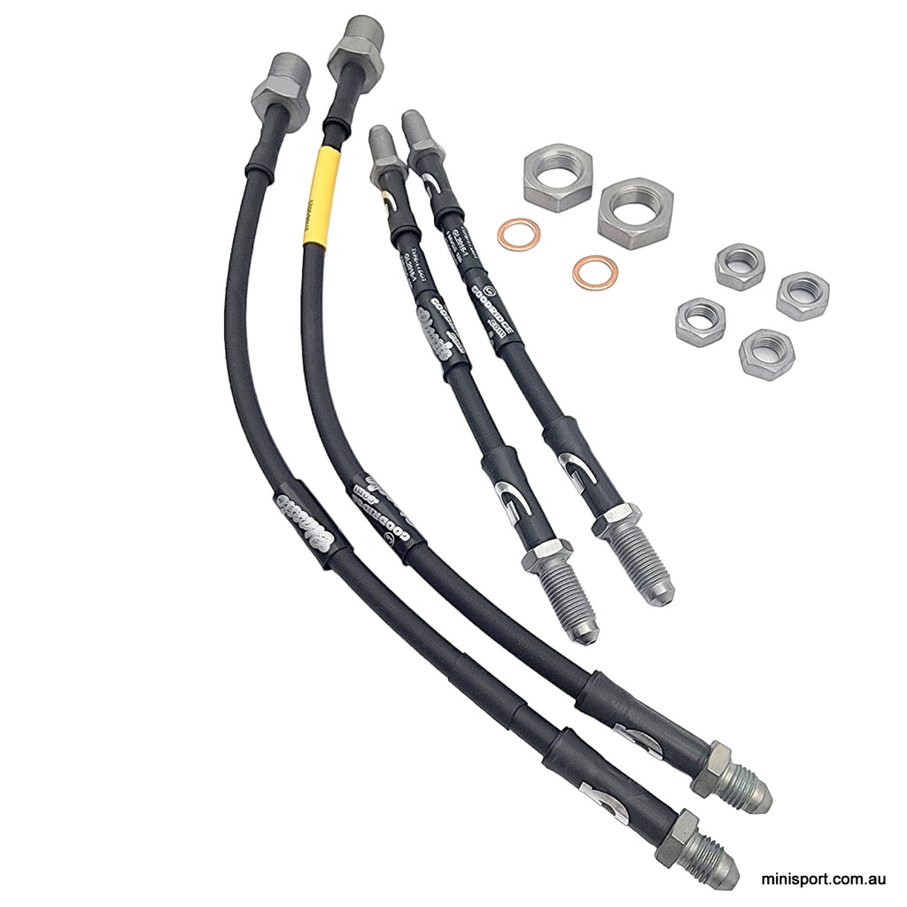 MINI & MOKE BRAIDED HOSE KIT- SET OF 4- VINTAGE BLACK [C-AJJ4026BLACK ...
