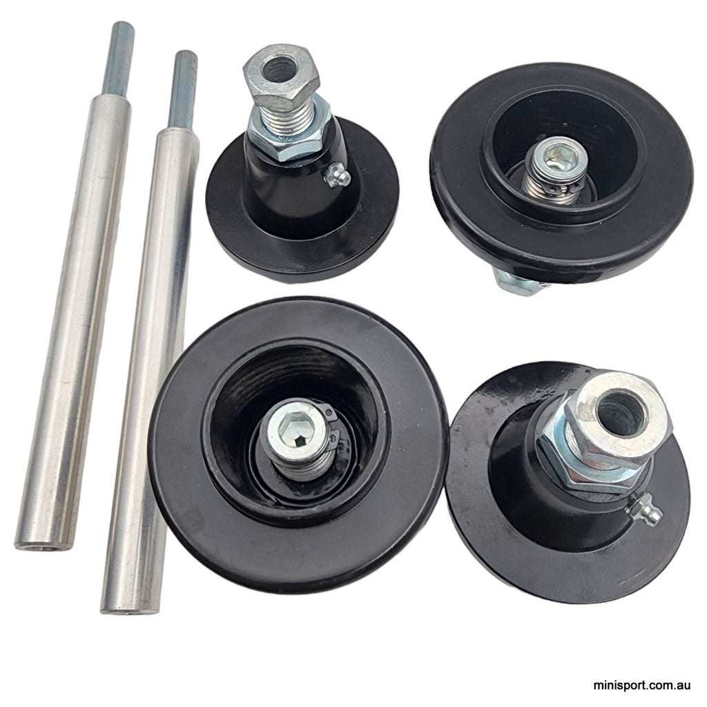 MINI OR MOKE ADJUSTABLE RIDE HEIGHT CONES COMPLETE CAR SET [C-STR644B ...