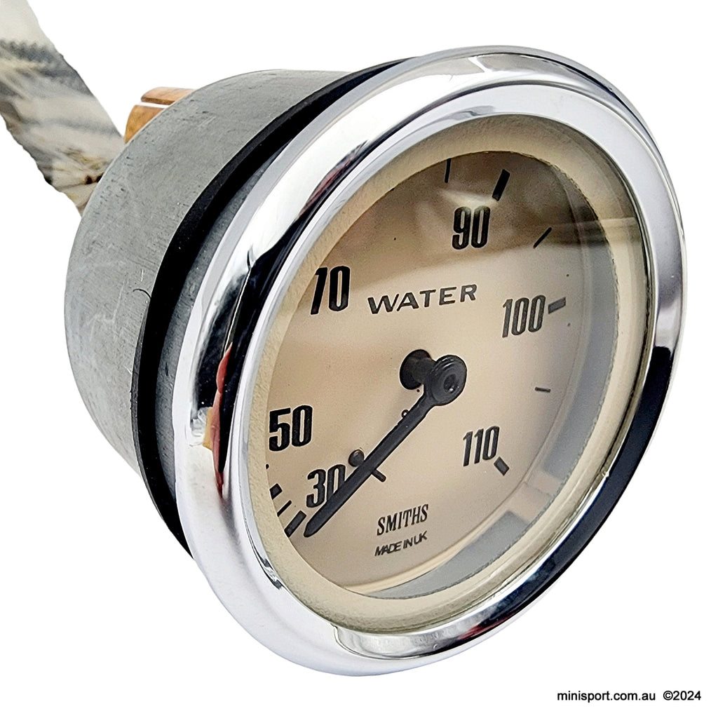 Mini 'smiths' mechanical water temp gauge 52mm magnolia Minisport