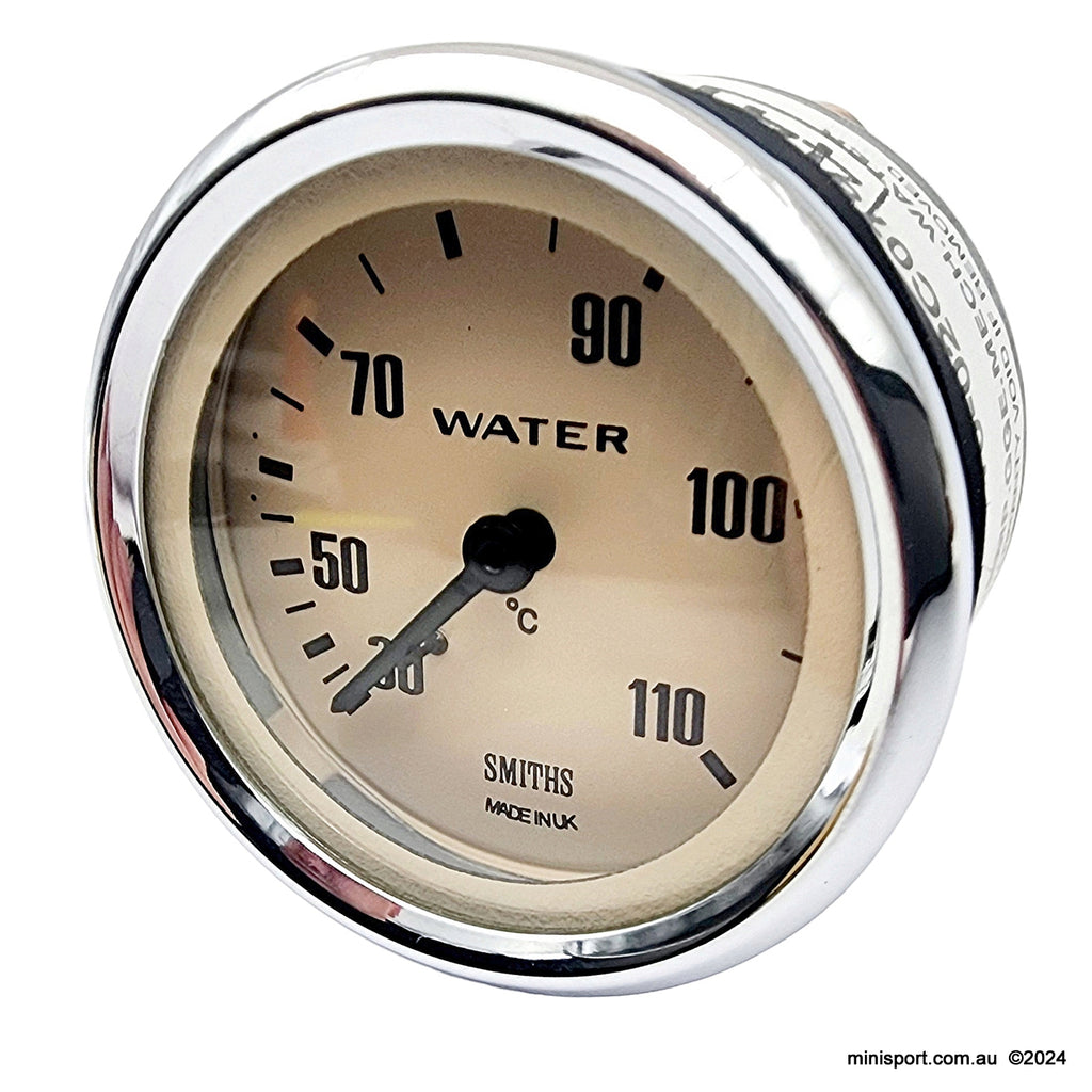 Mini 'smiths' mechanical water temp gauge 52mm magnolia Minisport