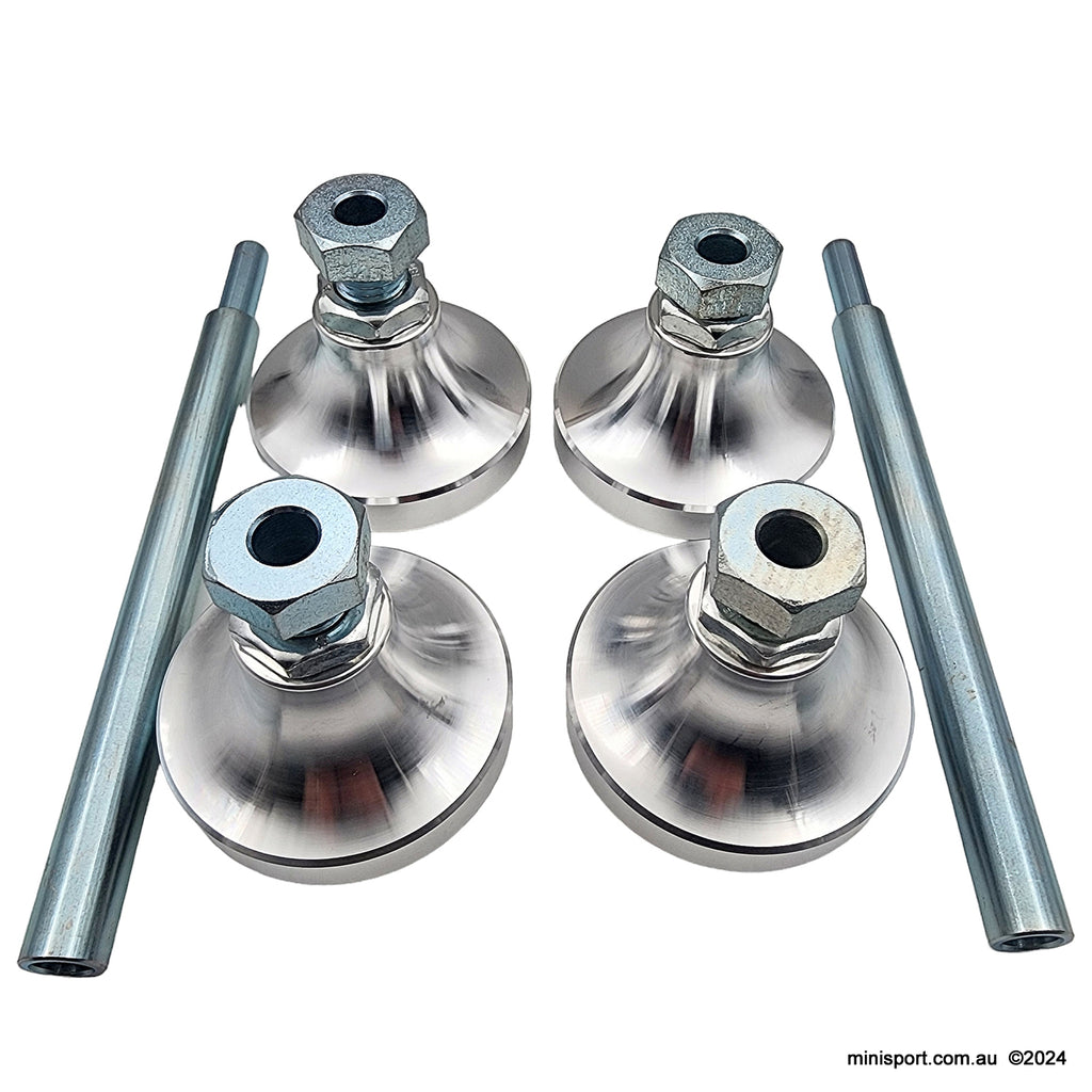 MINI OR MOKE ADJUSTABLE RIDE HEIGHT CONES COMPLETE CAR SET [C-STR644 ...