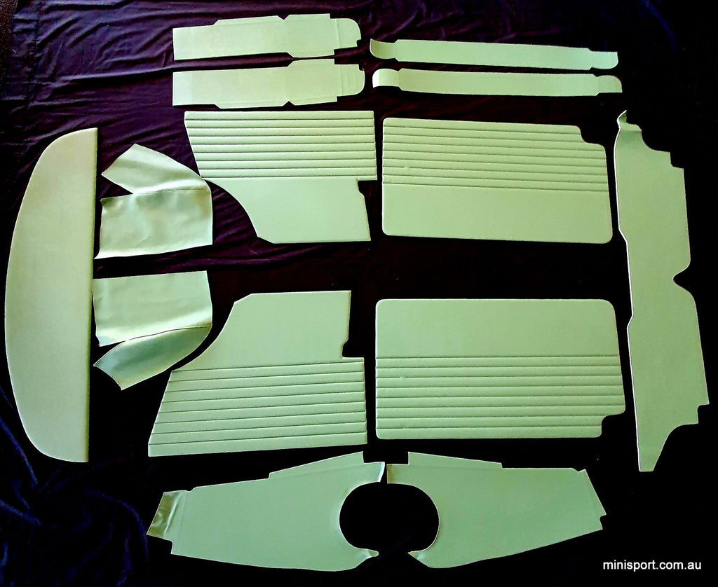 MINI AUSTRALIAN (WINDUP WINDOW) DOOR TRIM KIT PORCELAIN GREEN Minisport