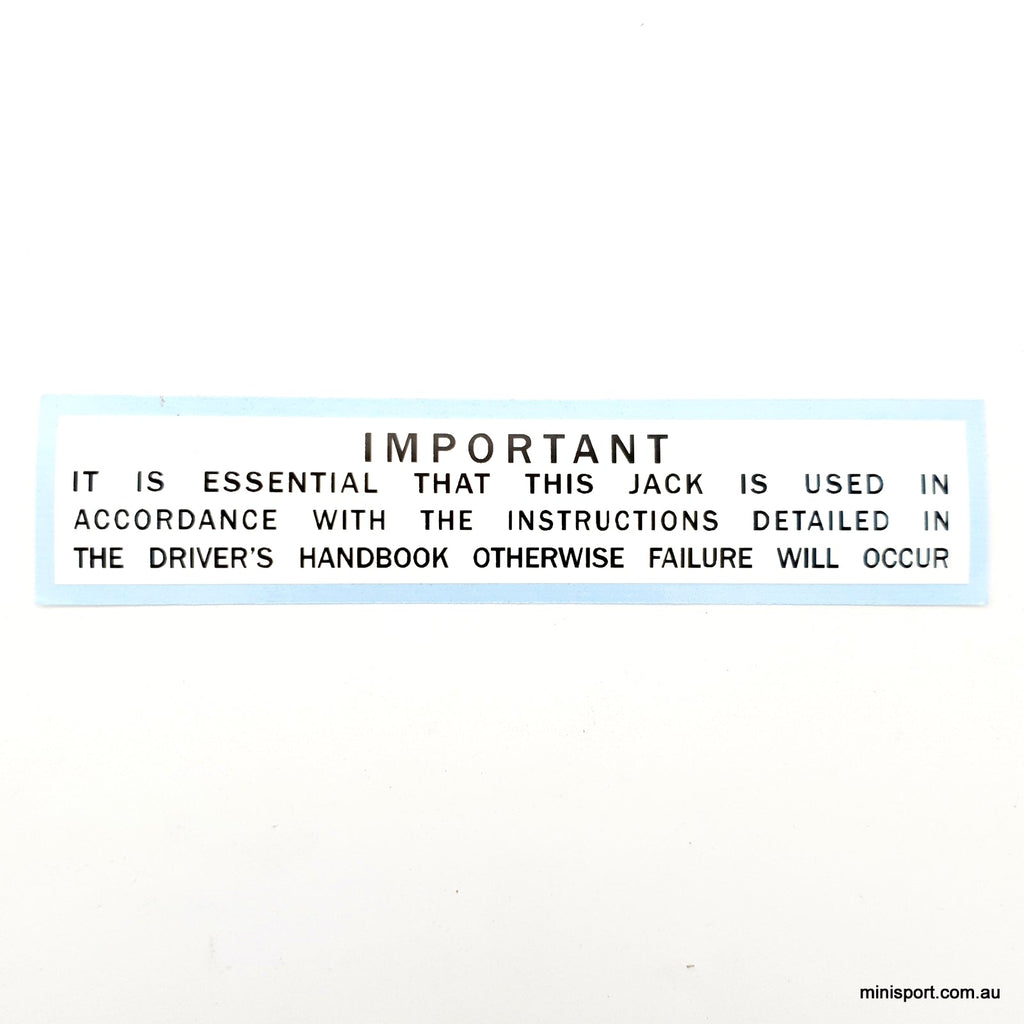 MINI JACK STICKER- PRE 1969- MK1 – Minisport