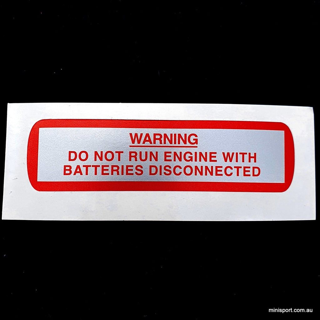 MINI BATTERY WARNING STICKER – Minisport