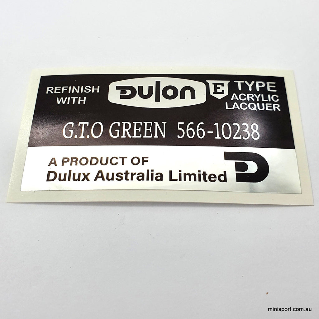 DULON PAINT CODE STICKER Minisport
