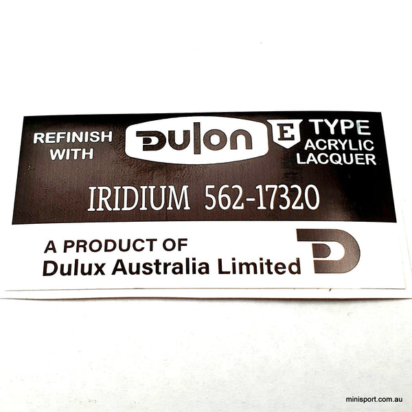 DULON PAINT CODE STICKER Minisport