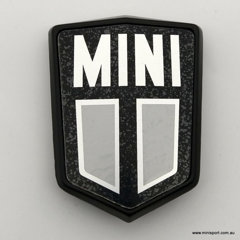 MK3 bonnet badge, silver on black – Minisport
