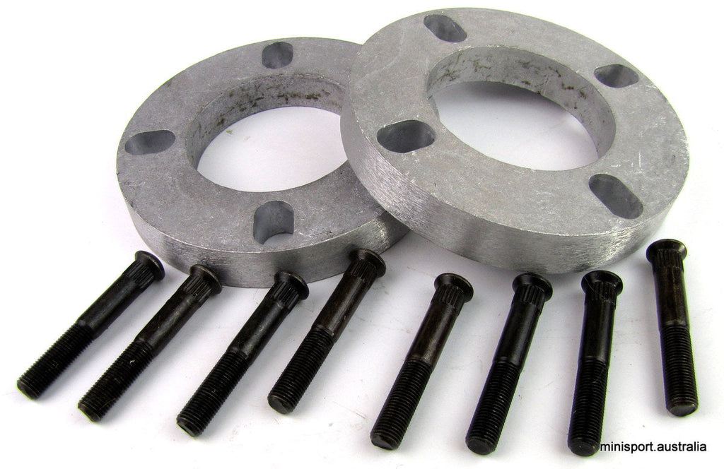 Mini wheel spacer and stud kit, 1 inch longer (2 spacers and 8 studs